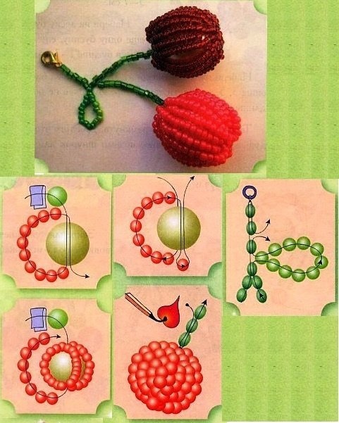 Вишенки из бисера